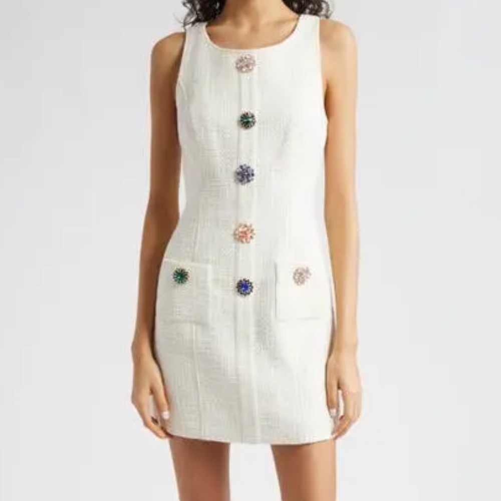 Cinq a Sept Randi embellished button dress